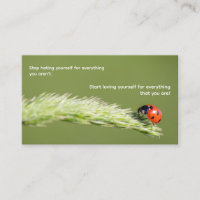 Positive motivational quote with little ladybug