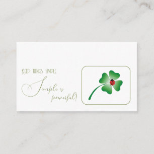 Positive motivational quote with little ladybug business card