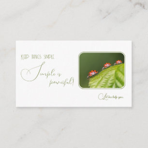 Positive motivational quote with little ladybugs business card