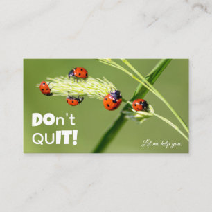 Positive motivational quote with little ladybugs business card