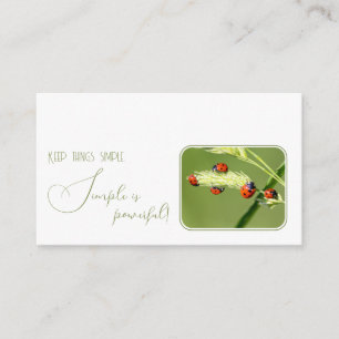 Positive motivational quote with little ladybugs business card