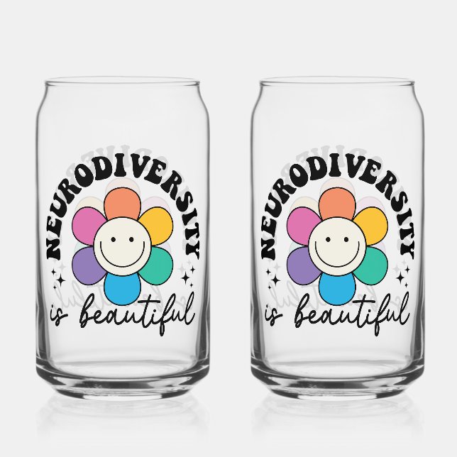 Positive Neurodiversity Acceptance Quote Can Glass (Front)
