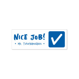 Positive "NICE JOB!" Tutor Rubber Stamp