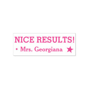 Positive "NICE RESULTS!" Grading Rubber Stamp