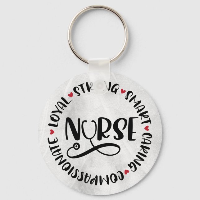 Positive Nurse Affirmations   Key Ring (Front)