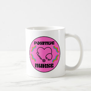 Positive nurse with a beautiful heart stethoscope coffee mug