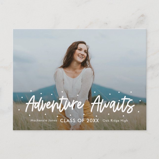 Positive Outlook EDITABLE COLOR Graduation Postcard (Front)