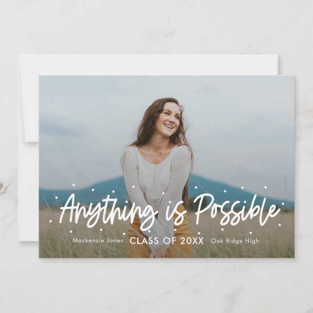 Positive Outlook Editable Colour Graduation Invita Invitation (Front)