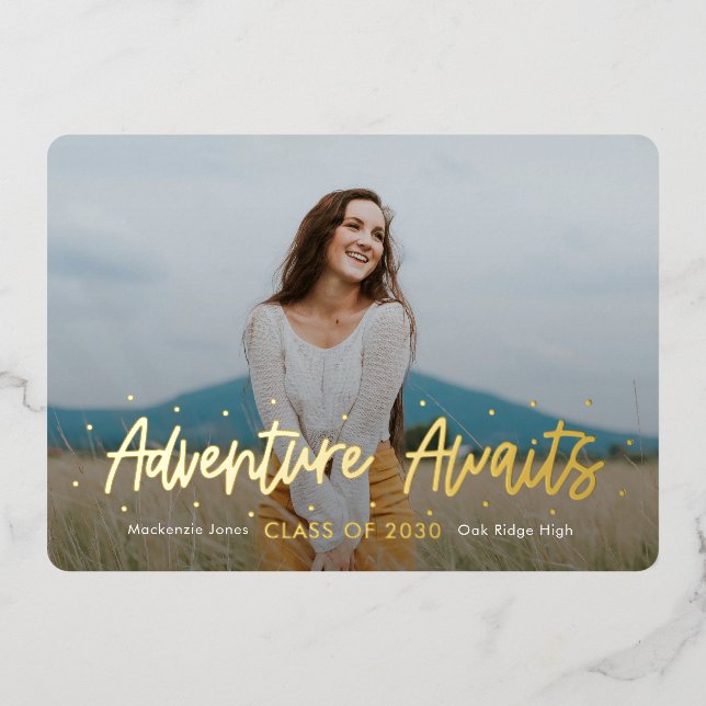 Positive Outlook Foil Graduation Invitation (Front)