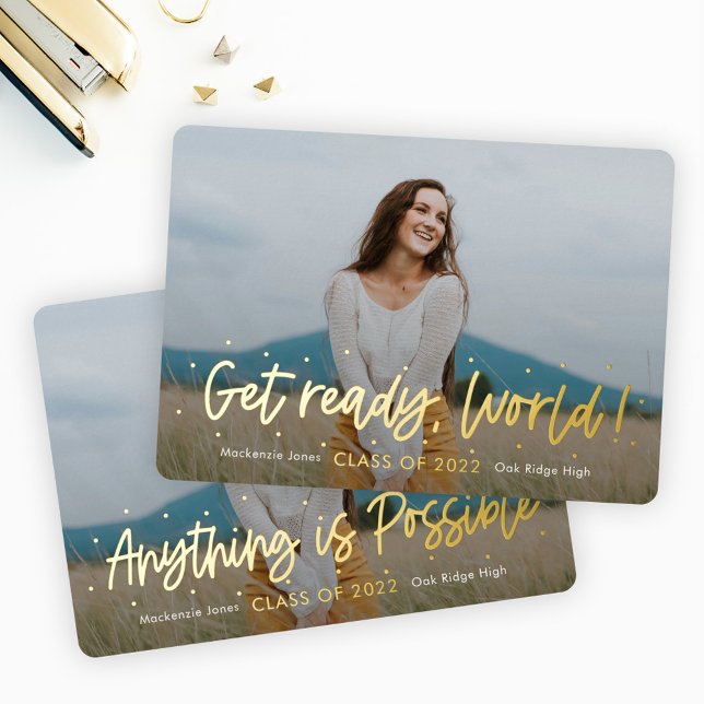 Positive Outlook Foil Graduation Invitation Foil I (Creator Uploaded)