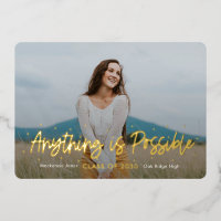 Positive Outlook Foil Graduation Invitation Foil I