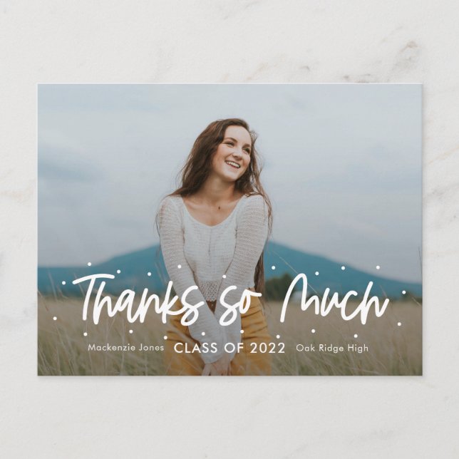 Positive Outlook Graduation Photo Thank You Postcard (Front)