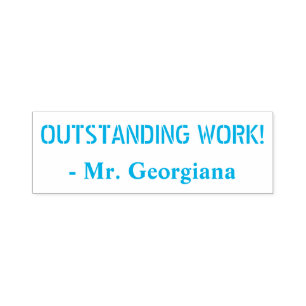 Positive "OUTSTANDING WORK!" Tutor Rubber Stamp