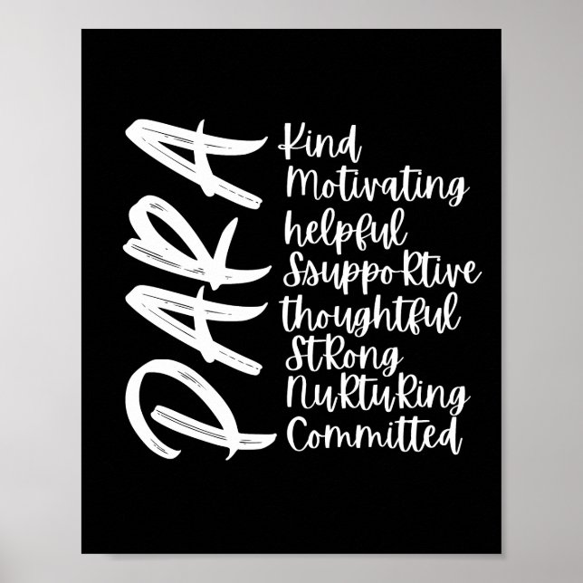 Positive Paraprofessional Affirmations Poster (Front)