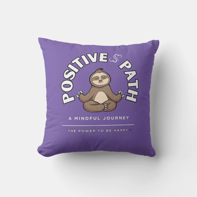 POSITIVE PATH PILLOW WITH PEACEFUL SLOTH (Front)