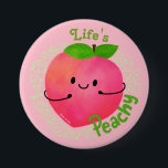 Positive Peach Pun - Peachy 7.5 Cm Round Badge<br><div class="desc">For days when you're feeling great and wonderful. Things are going your way and clouds are more puffy and beautiful than usual. Life's peachy!</div>