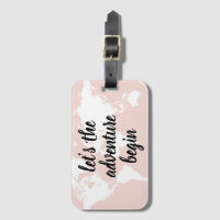 Positive Pink Let's The Adventure Begin World Map 