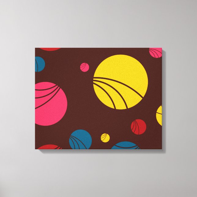 Positive, playful, happy, modern, cool circles art canvas print (Front)