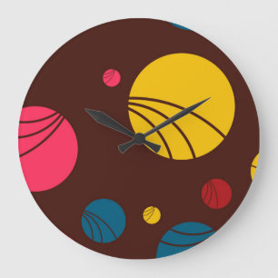 Positive, playful, happy, modern, cool circles art large clock