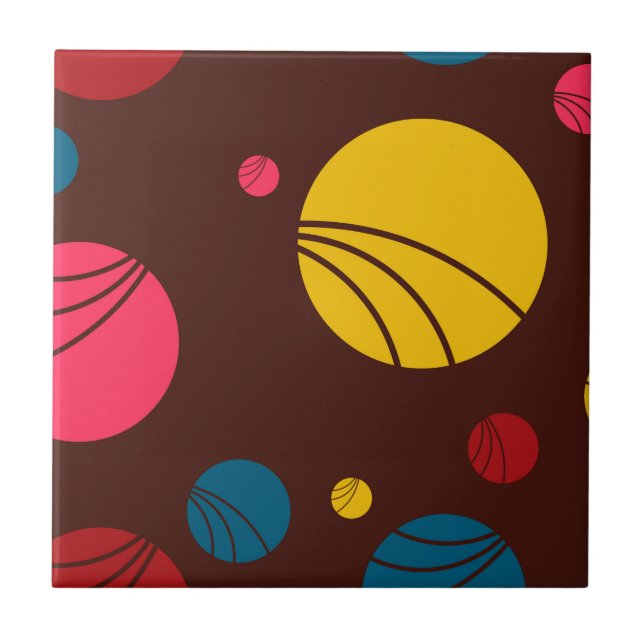 Positive, playful, happy, modern, cool circles art tile (Front)