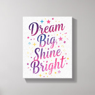 Positive Purple and Pink Typography Canvas Print