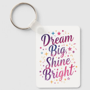 Positive Purple and Pink Typography Key Ring