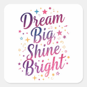 Positive Purple and Pink Typography Square Sticker