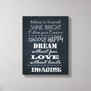 Positive Quote Affirmations Canvas Print