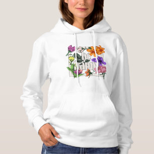 Positive quote Be Happy and garden flowers Hoodie