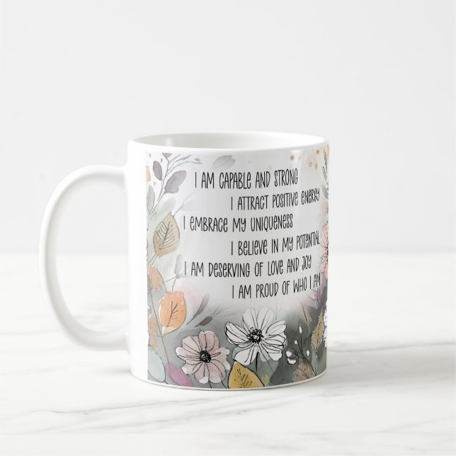 Positive Quote Inspirational Mug, Boho Cup (Left)