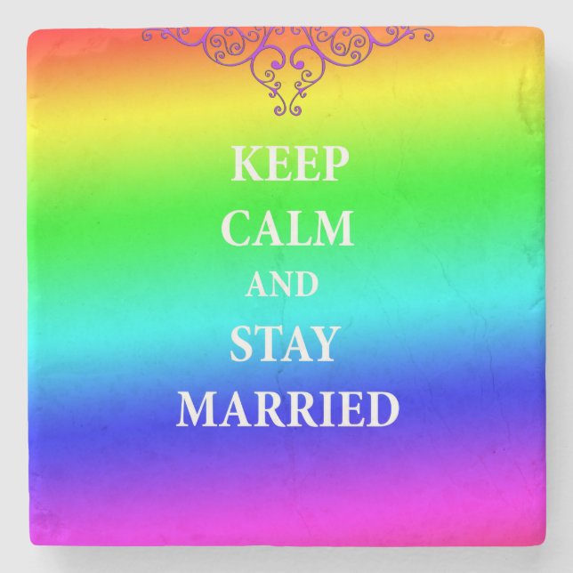 Positive Quote Marriage Marble Stone Coaster (Front)