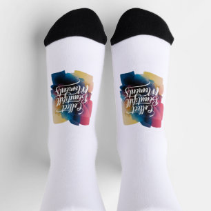 positive quote socks