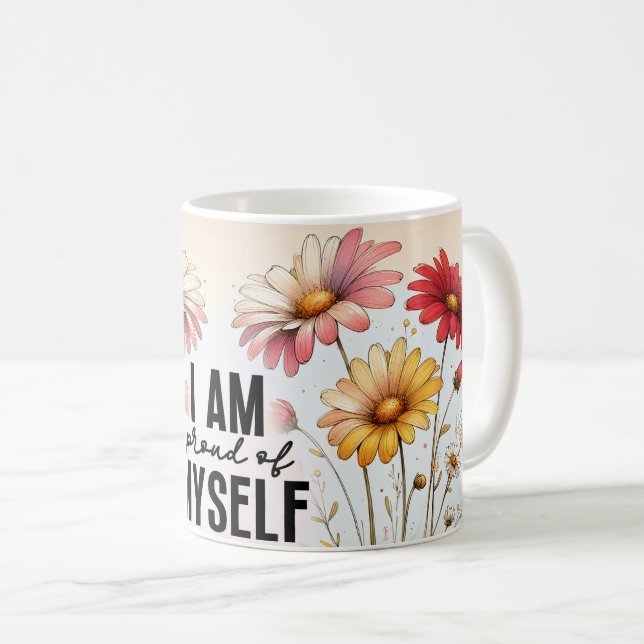 Positive Quotes Floral Mug (Front Right)