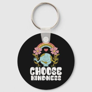 Positive Rainbow Peace Hippie Choose Kindness Eart Key Ring