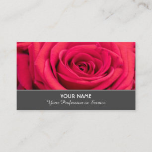 Positive red roses for professional gardeners business card