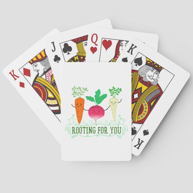 Positive Root Pun - Rooting for you Playing Cards (Back)