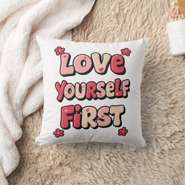 Positive Self Love "Love Yourself First" Cushion (Blanket)