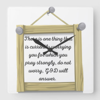 positive Sentence poster Square Wall Clock