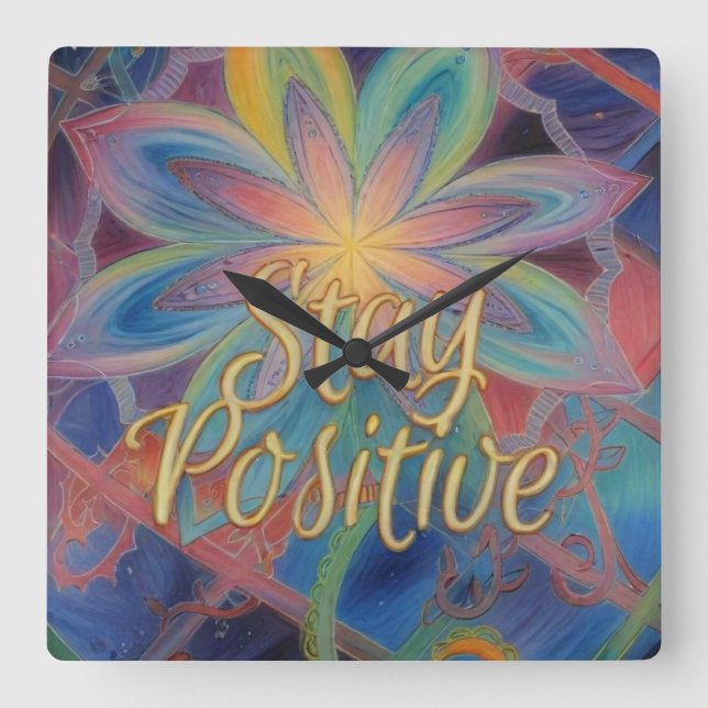 Positive  square wall clock (Front)
