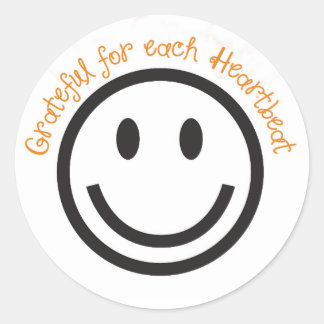 Positive-Stickers-Grateful for Every Heartbeat Classic Round Sticker