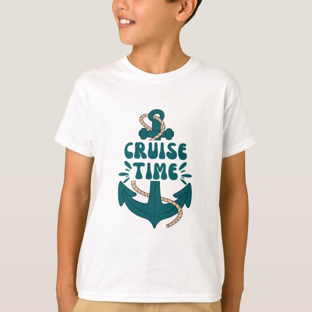 Positive Summer Quote It's Cruise Time Kids T-Shirt (Front)