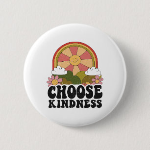 Positive Sun Peace Hippie Choose Kindness Earth Da 6 Cm Round Badge