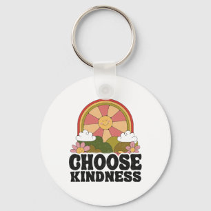 Positive Sun Peace Hippie Retro Choose Kindness Ea Key Ring