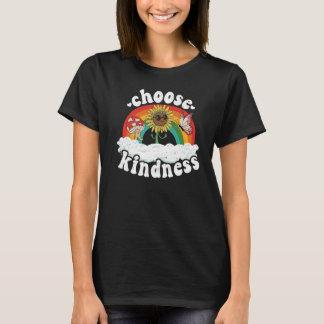 Positive Sunflower Rainbow Peace Butterfly Choose T-Shirt
