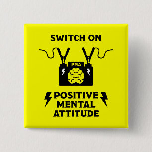 Positive Thinking Mental Attitude 15 Cm Square Badge
