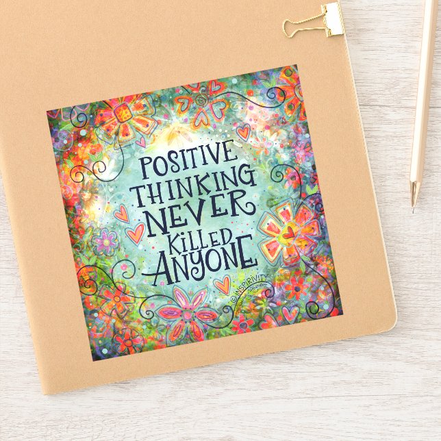 Positive Thinking Pretty Floral Trendy Inspirivity (Notebook)
