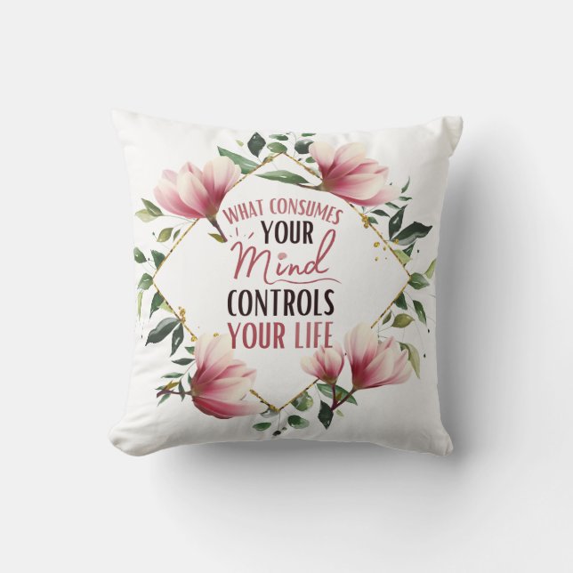 Positive Thinking Quote Inspirational Motivational Cushion (Front)