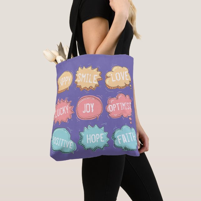 Positive Thinking Tote Bag - Customisable (Close Up)