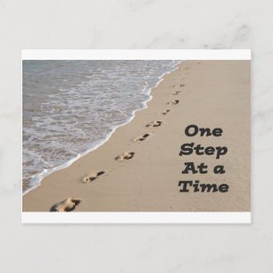 Positive thinking with one step at a time postcard