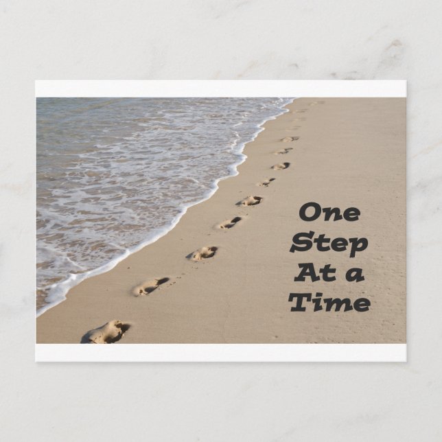 Positive thinking with one step at a time postcard (Front)